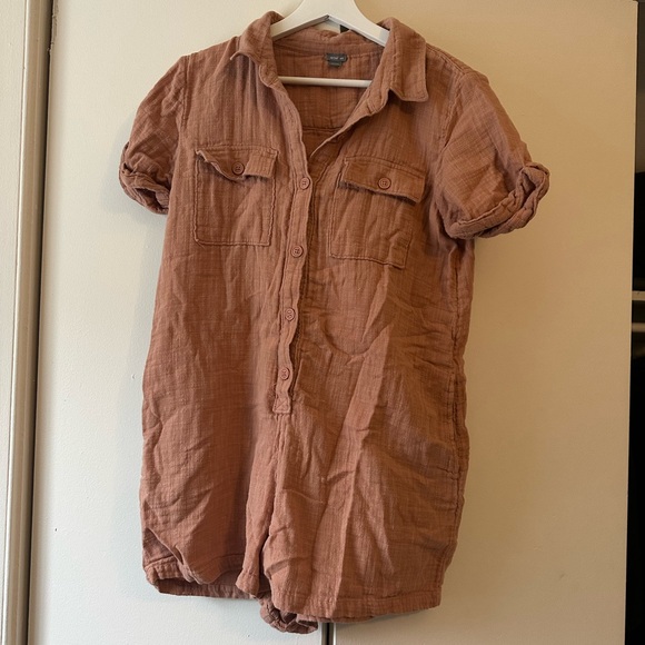 aerie Pants - Aerie Terracotta Textured Romper